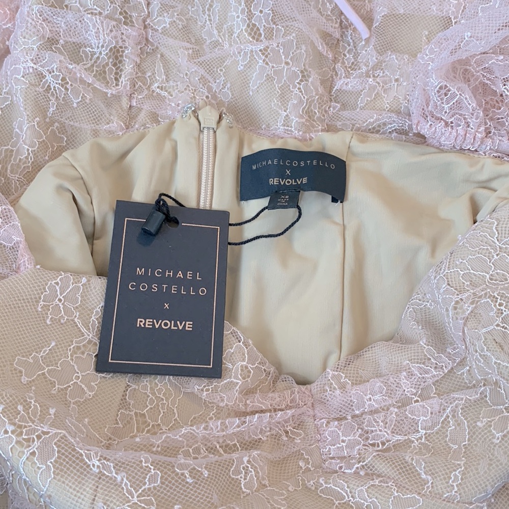 NWT REVOLVE Michael Costello Isadora Mini Dress in Baby Pink - Picture 3 of 5